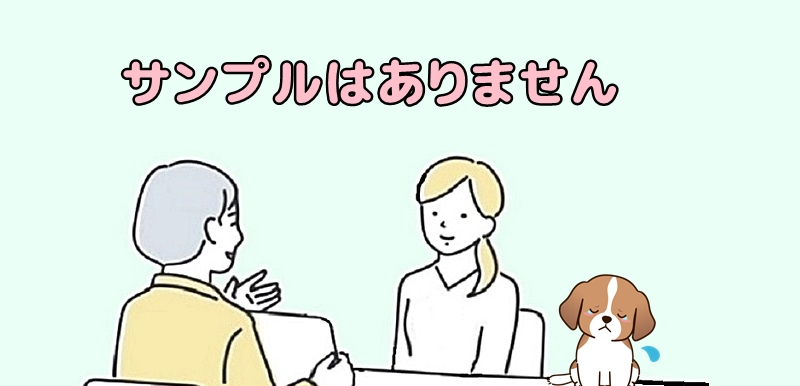 このこのごはんのお試しサンプルはありませんと言うスタッフ