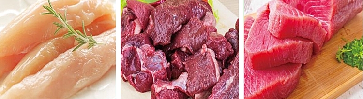 鶏ささみ・鹿肉・まぐろの画像