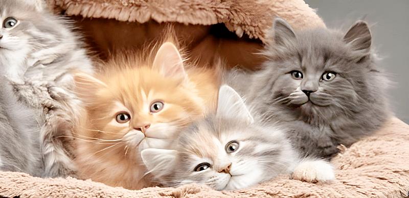色んな毛色の子猫4匹