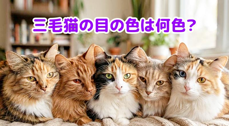 三毛猫の目の色5種類の5匹
