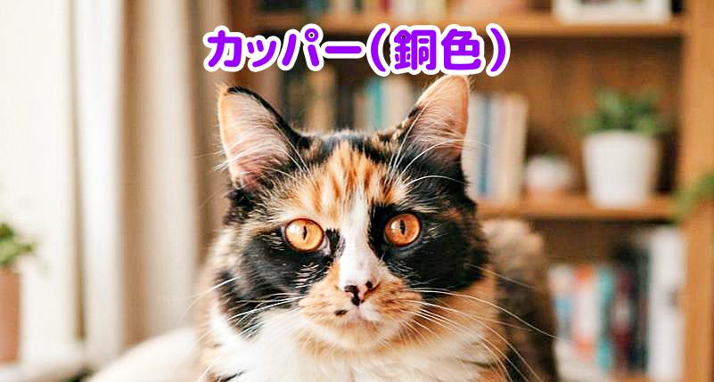 三毛猫の目の色カッパーの猫