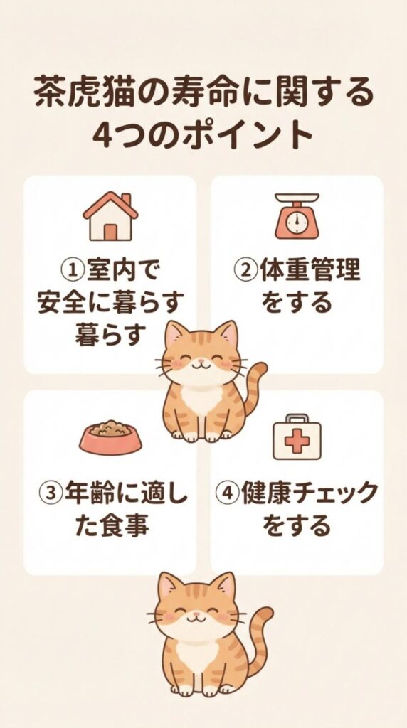 茶トラの寿命を考えるときに重要な4つのポイント